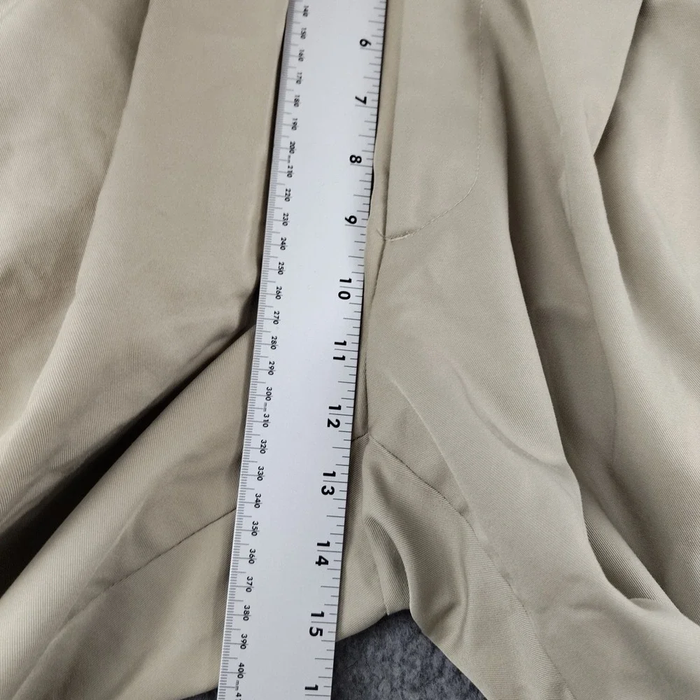 Berle Mens Pleated Chino Pants Khaki Tan Cuffed Twill Trousers 37x27.5